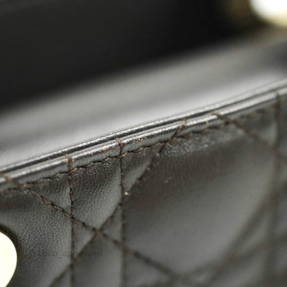 Christian Dior Lambskin My ABCDior Lady Dior Dark Grey Gold Hardware