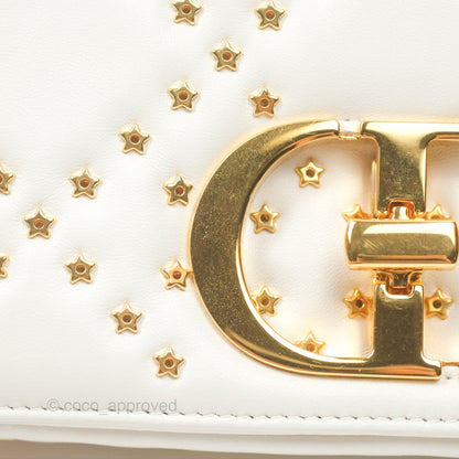 Dior Small Caro Bag Latte Lucky Star White Cannage Lambskin