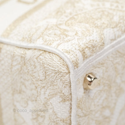 Christian Dior Medium Lady D-Lite Bag Dior Jardin d'Hiver Embroidery White