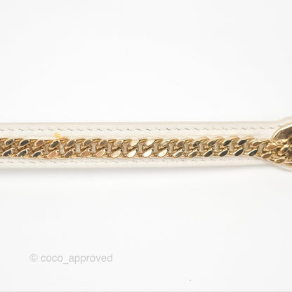 Christian Dior Cannage Mini Lady Dior White Gold Hardware