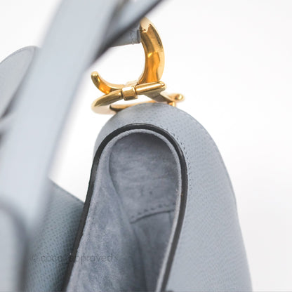 Christian Dior Mini Saddle Bag Cloud Blue Grained Calfskin Gold Hardware