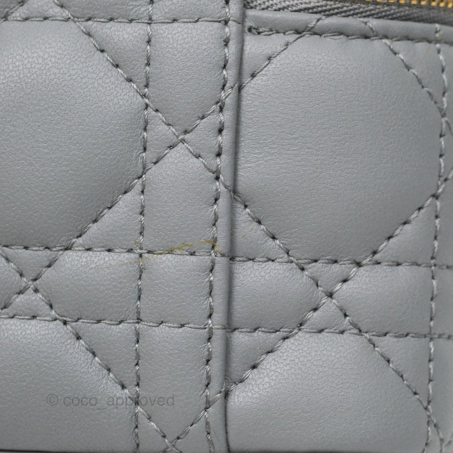Christian Dior Micro Lady Dior Vanity Case Grey Cannage Lambskin