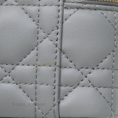 Christian Dior Micro Lady Dior Vanity Case Grey Cannage Lambskin