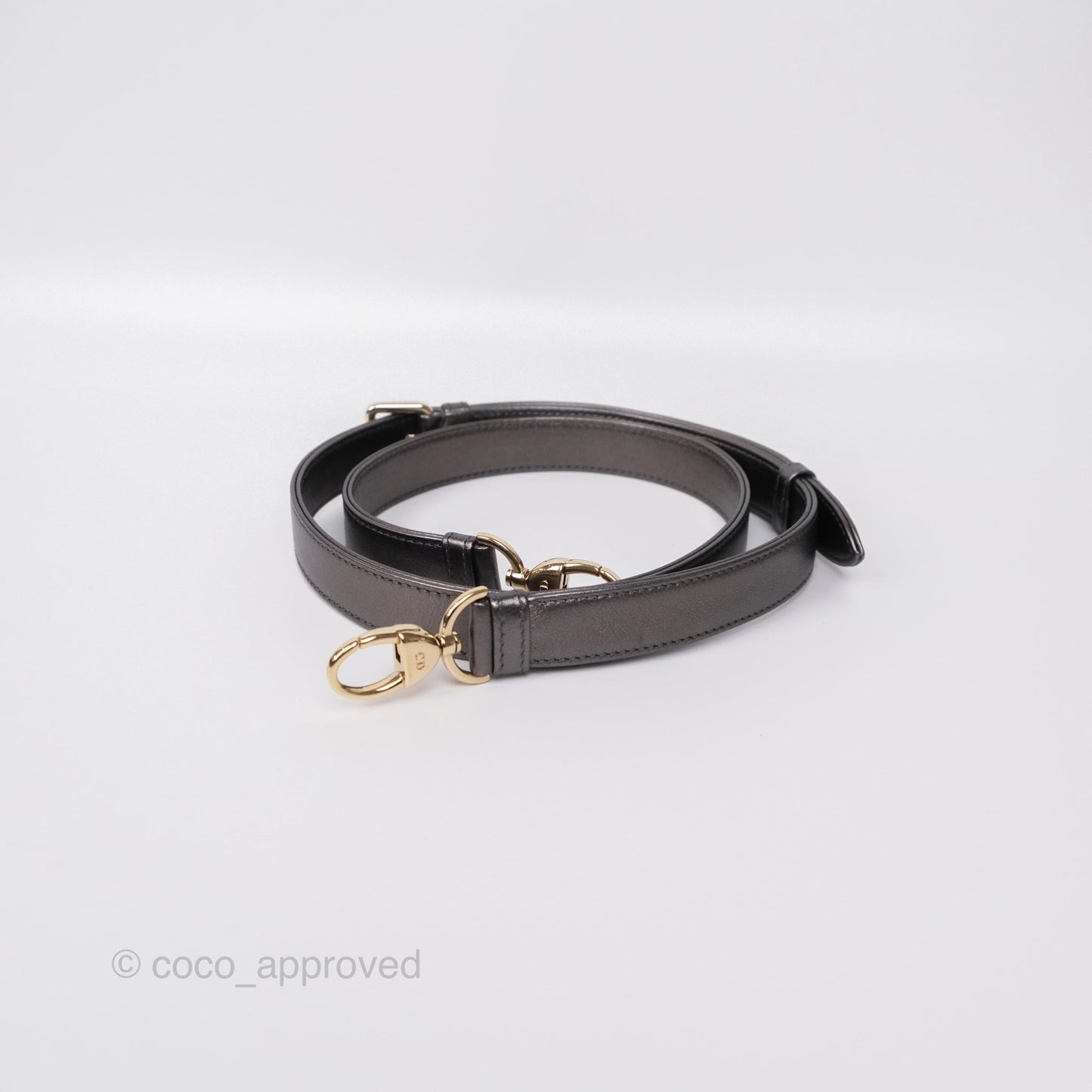 Christian Dior Medium Lady Dior Metallic Dark Grey Lambskin Gold Hardware