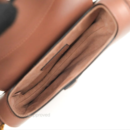 Christian Dior Mini Saddle Bag Rose Taupe Grained Calfskin Gold Hardware