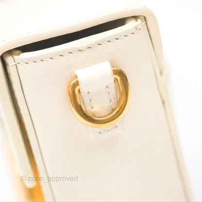 Christian Dior 30 Montaigne Box Bag White Calfskin