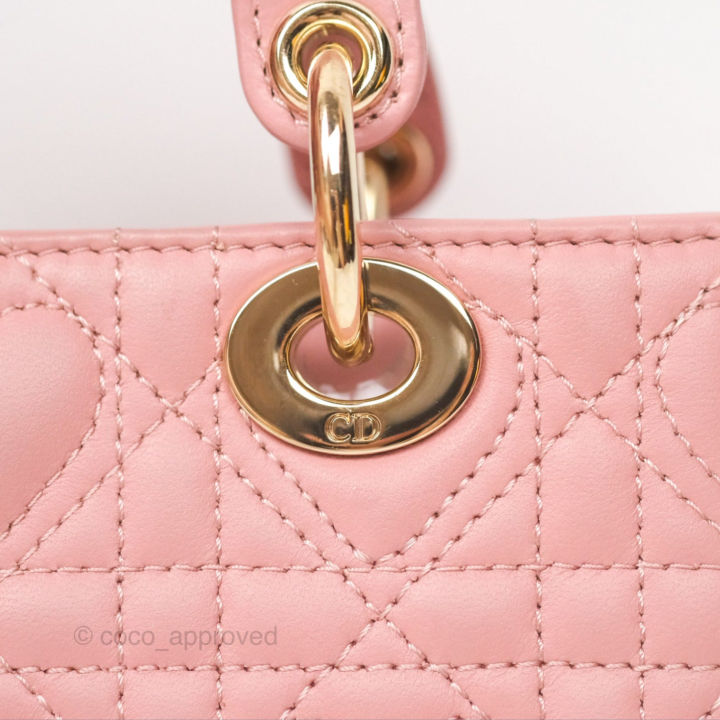 Christian Dior Lady D-Joy Micro Bag Antique Pink Lambskin Heart Quilted