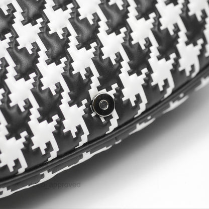 Christian Dior Bobby East-West Bag Black And White Houndstooth Embossed Calfskin