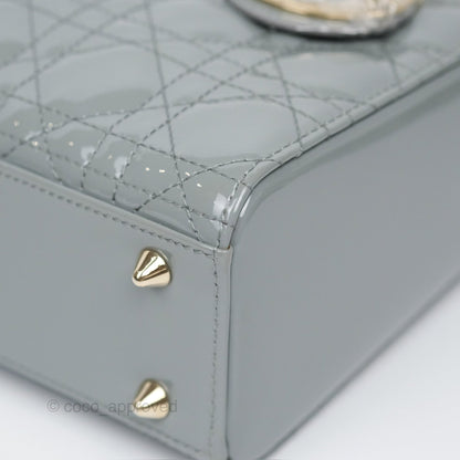 Christian Dior Lady Dior Grey Patent Gold Hardware