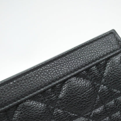 Dior Caro Zipped Pouch With Chain Black Cannage Calfskin
