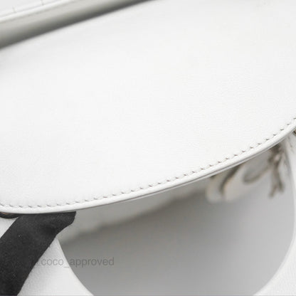 Christian Dior Cannage Mini Lady Dior White Silver Hardware
