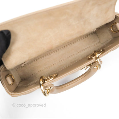 Dior Small Lady D-Joy Bag Beige Lambskin Cannage Gold Hardware