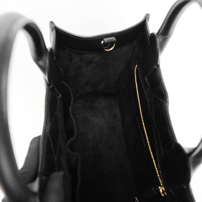 Dior Small Dior Book Tote Black Macrocannage Calfskin Gold Hardware