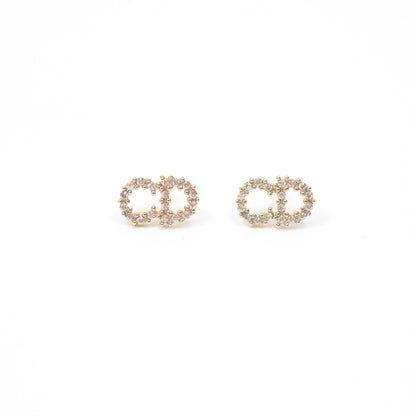 Dior CD Star Pearl Drop Earrings Gold Tone