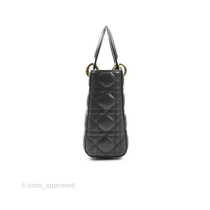 Christian Dior Lambskin My ABCDior Lady Dior Dark Grey Gold Hardware