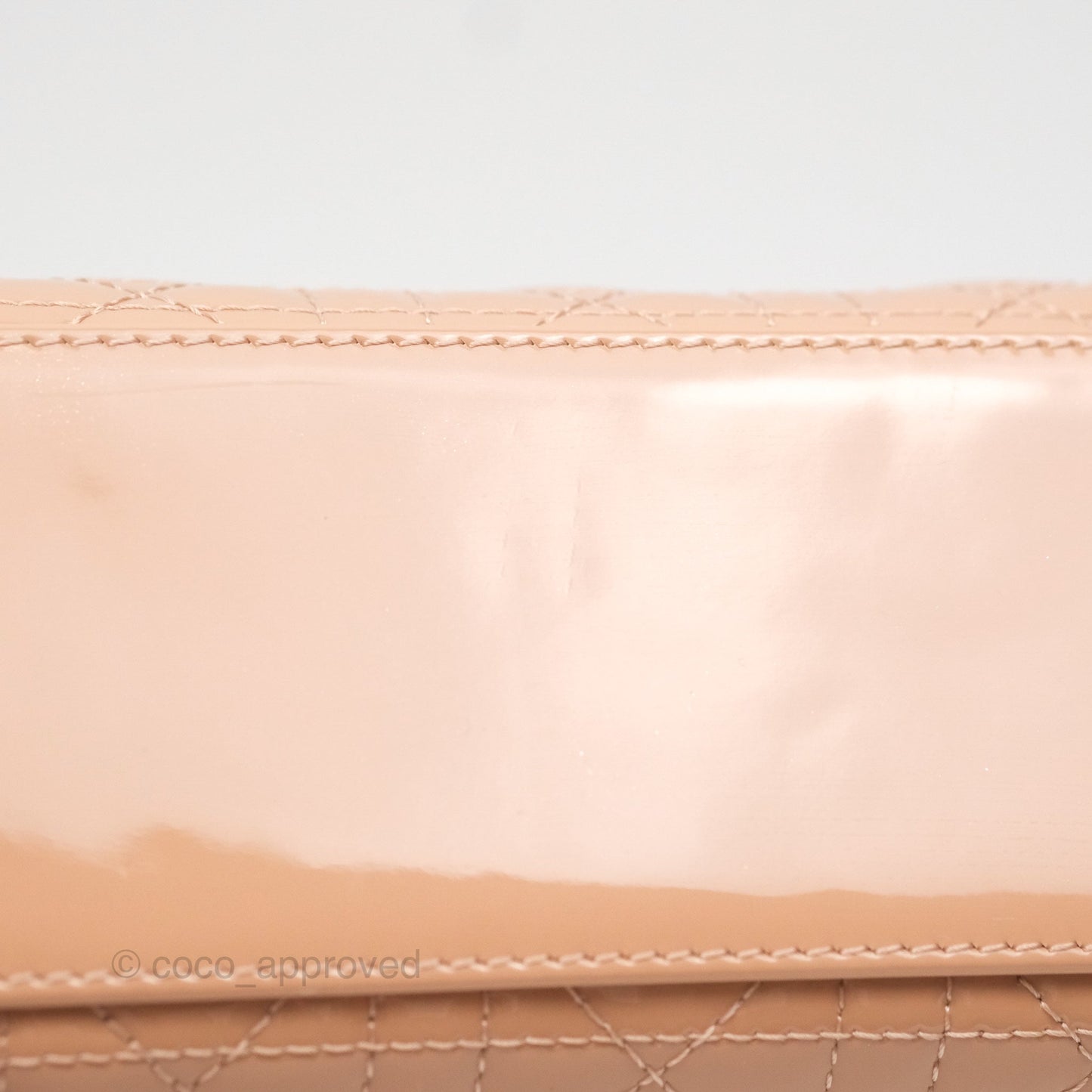 Christian Dior Small Lady Dior My ABCDior Beige Patent Gold Hardware