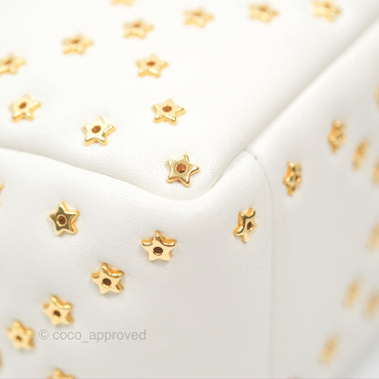 Dior Small Caro Bag Latte Lucky Star White Cannage Lambskin