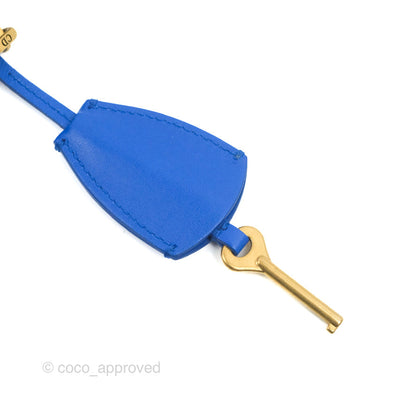 Christian Dior Large Dioraddict Flap Bag Blue Cannage Lambskin Aged Gold Hardware