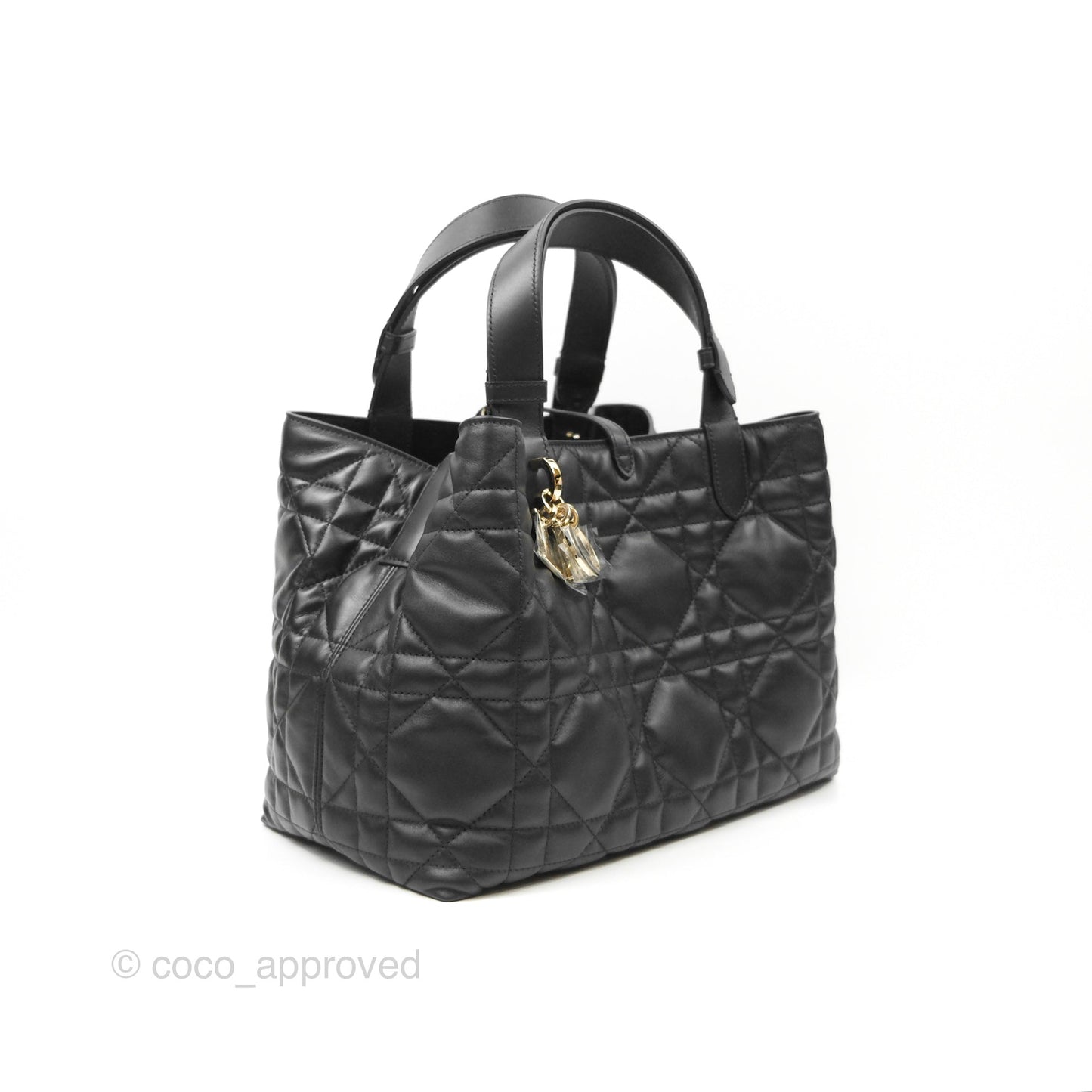 Dior Medium Toujours Bag Black Macrocannage Calfskin