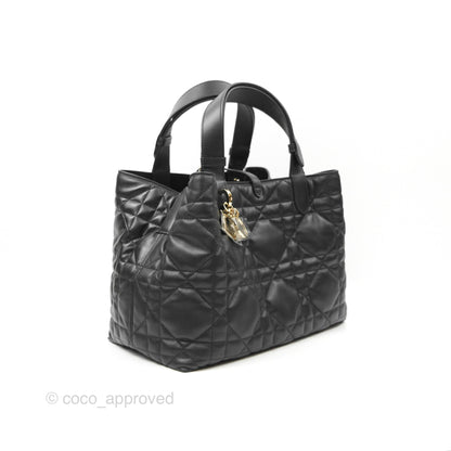 Dior Medium Toujours Bag Black Macrocannage Calfskin