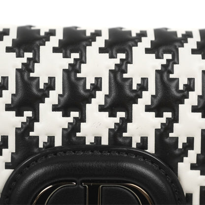 Christian Dior Bobby East-West Bag Black And White Houndstooth Embossed Calfskin