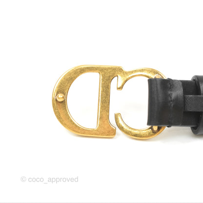 Dior Saddle Belt Black Ultrasmooth Calfskin Antique Gold 20mm