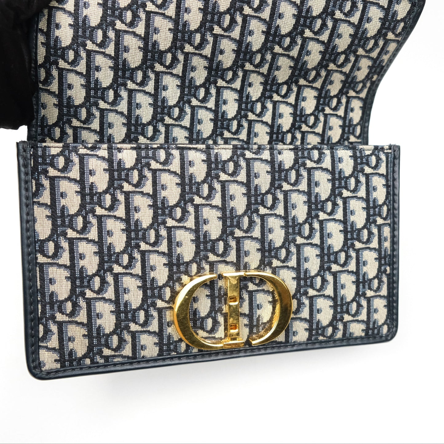 Christian Dior 30 Montaigne with Chain Blue Dior Oblique Jacquard
