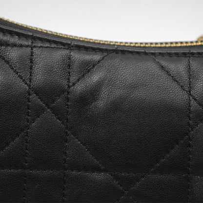 Christian Dior CD Lounge Bag Black Supple Macrocannage Lambskin
