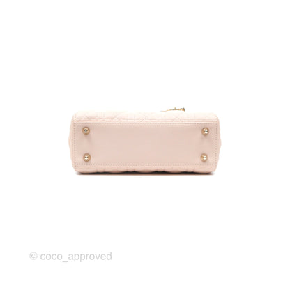 Christian Dior My ABCDior Lady Dior Pale Pink Cannage Lambskin Gold Hardware