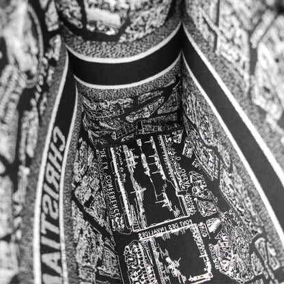 Christian Dior Large Dior Black and White Plan de Paris Embroidery Book Tote
