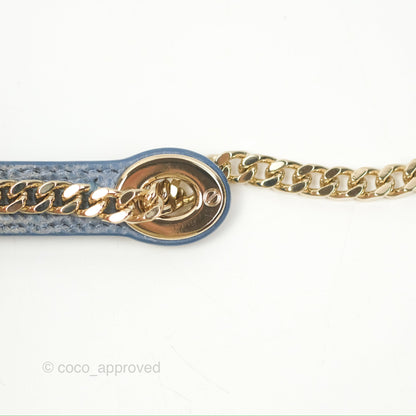 Christian Dior Mini Lady Dior Ombre Blue Lizard Gold Hardware