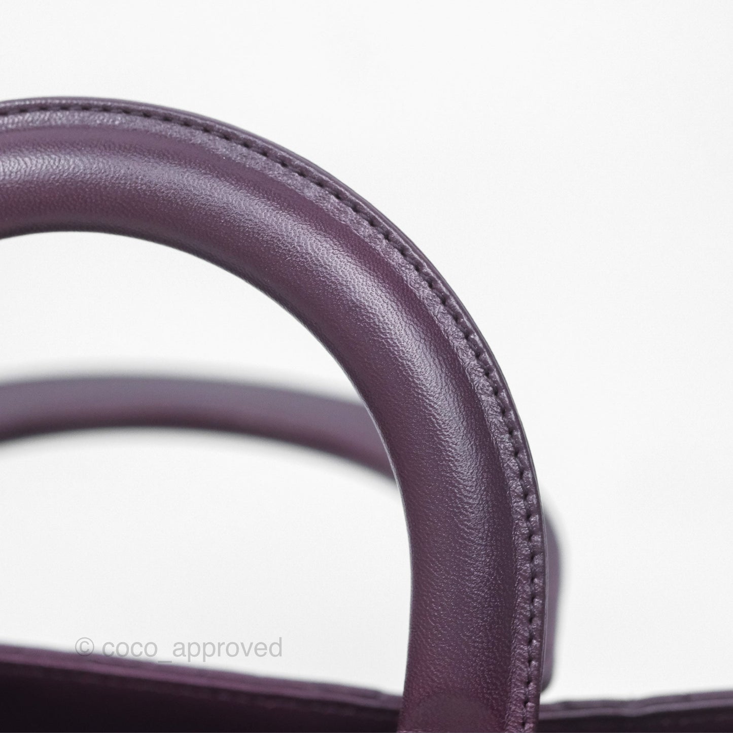 Christian Dior Medium Lady Dior Dark Purple Lambskin Silver Hardware