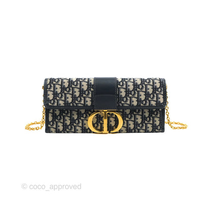 Dior 30 Montaigne Clutch Navy Oblique Canvas