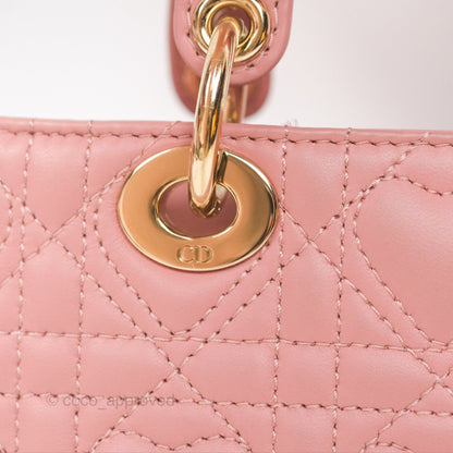 Christian Dior Lady D-Joy Micro Bag Antique Pink Lambskin Heart Quilted