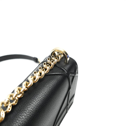 Christian Dior Small Diorama Calfskin Flap Bag Black Gold Hardware
