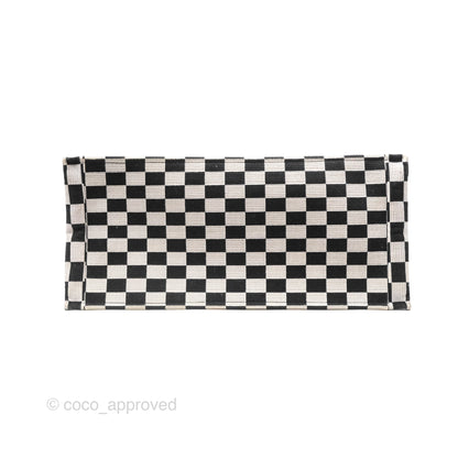 Christian Dior Large Book Tote Checkered Black/ White Canvas