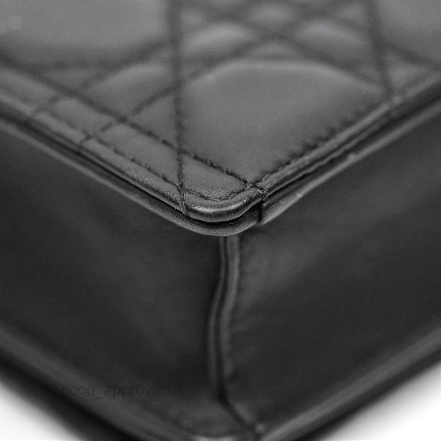 Christian Dior Lady Dior Small Clutch with Chain Lambskin So Black