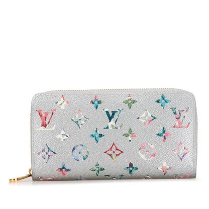 Silver Louis Vuitton Metallic Monogram Garden Zippy Wallet