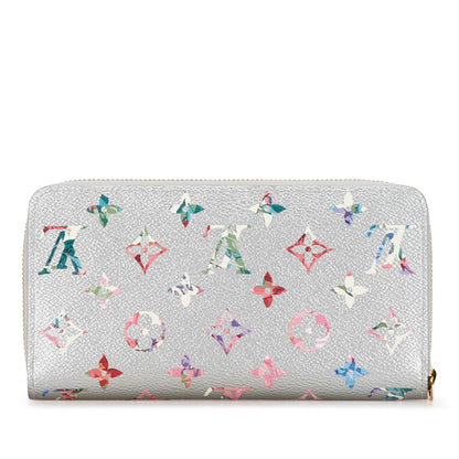 Silver Louis Vuitton Metallic Monogram Garden Zippy Wallet