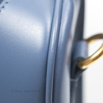 Christian Dior Medium Bobby Bag Blue Calfskin Gold Hardware
