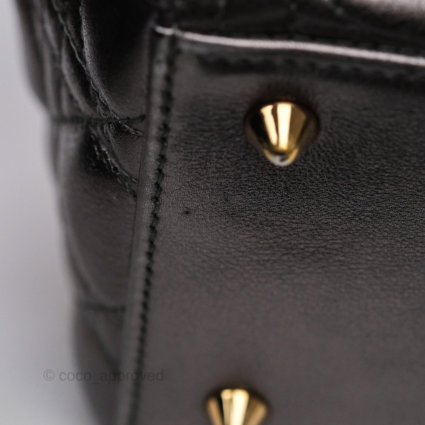 Christian Dior Medium Lady Dior Metallic Dark Grey Lambskin Gold Hardware