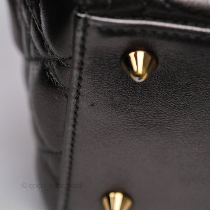 Christian Dior Medium Lady Dior Metallic Dark Grey Lambskin Gold Hardware