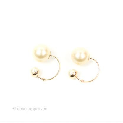 Dior Pearl Earrings Gold Tone