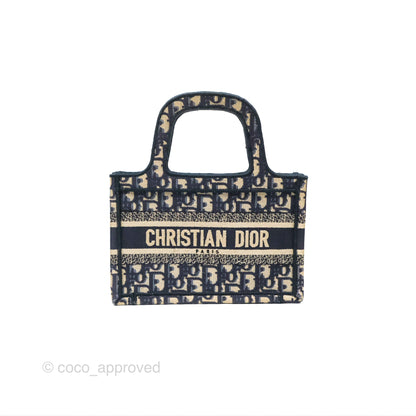 Dior Mini Book Tote Blue Oblique Canvas