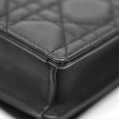 Christian Dior Lady Dior Small Clutch with Chain Lambskin So Black
