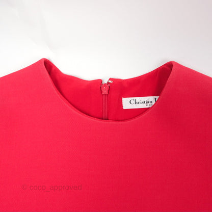 Christian Dior Red Wool Silk Dress Size 34