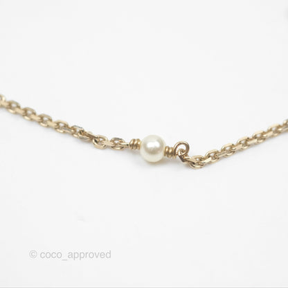Christian Dior Double Necklace Bee Star Clover Crystals Pearls Gold Tone