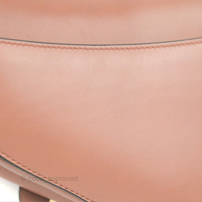 Christian Dior Mini Saddle Bag Rose Taupe Grained Calfskin Gold Hardware