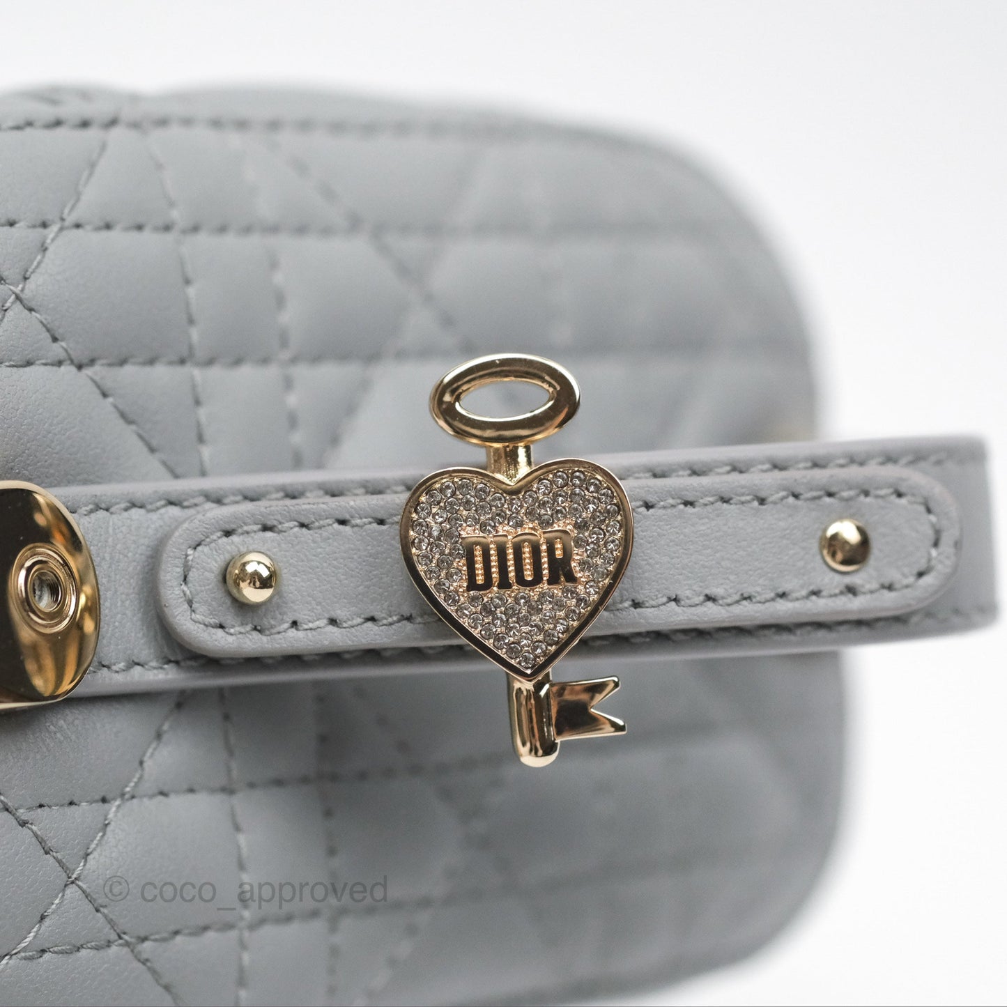 Christian Dior Micro Lady Dior Vanity Case Grey Cannage Lambskin