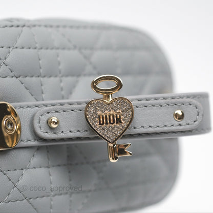 Christian Dior Micro Lady Dior Vanity Case Grey Cannage Lambskin